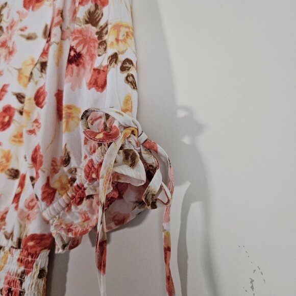 Abercrombie & Fitch Women's Floral Top XXS Smocked Romantic Soft Girl Spring - Picture 7 of 12